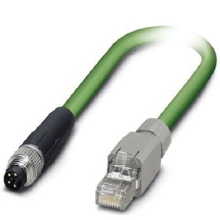 Phoenix Contact VS, 500 mm Cat5 Ethernet Cable, Green, Shielded 4 Screened Polyvinyl Chloride Sheath