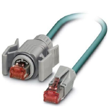 Phoenix Contact VS, 2 m Cat5e Ethernet Cable, Blue, Shielded 2 Screened Polyurethane Sheath