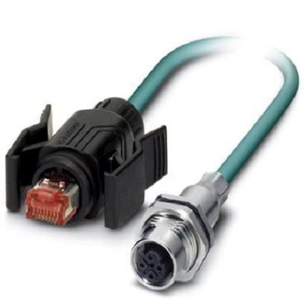 Phoenix Contact VS, 2 m Cat5e Ethernet Cable, Blue, Shielded 4 Screened Polyurethane Sheath