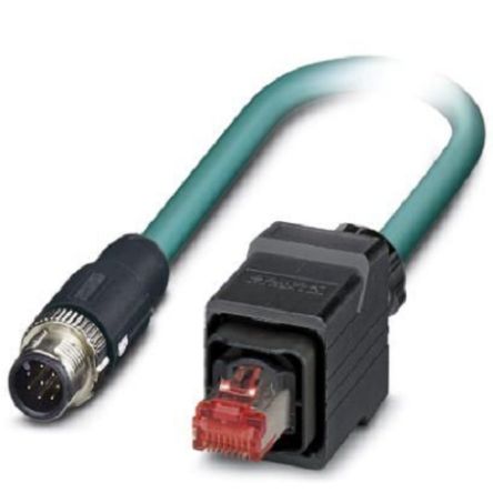 Phoenix Contact NBC, 10 m Cat5 Ethernet Cable, Blue, Shielded 8 Screened Polyurethane Sheath