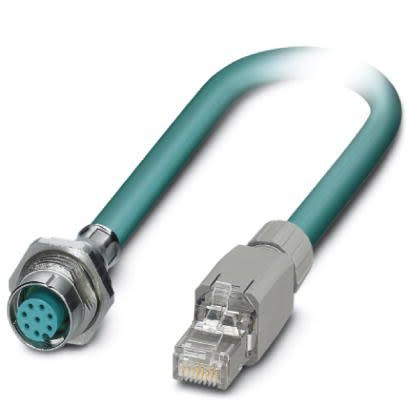 Phoenix Contact VS, 2 m Cat5 Ethernet Cable, Blue, Shielded 8 Screened Polyurethane Sheath