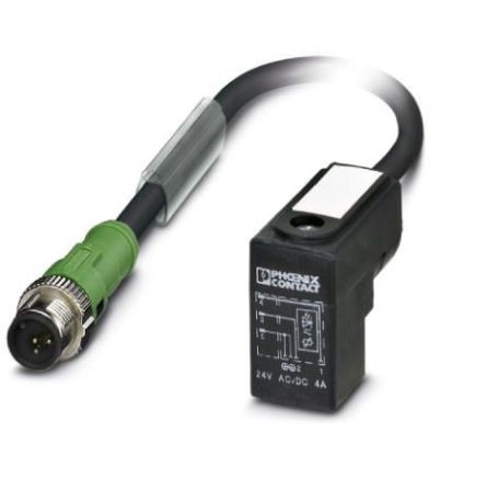 Phoenix Contact Male 3 way M12, Straight to Male DIN 43650 Form C Sensor Actuator Cable, 300 mm