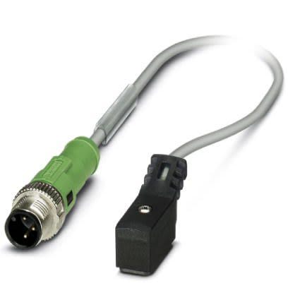 Phoenix Contact Male 4 way M12, Straight to Valve Connector Festo ZC Sensor Actuator Cable, 600 mm