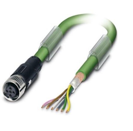 Phoenix Contact Female 5 way M12, Straight to Angled Socket M12 Bus Cable, 10 m