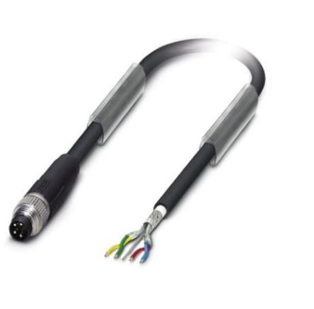 Phoenix Contact Male 4 way M8, Straight to Free Cable End Bus Cable, 10 m