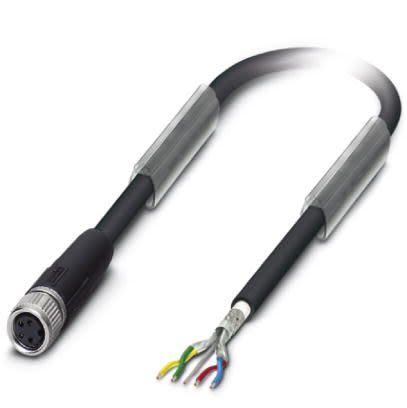 Phoenix Contact Female 4 way M8, Straight to Unterminated Bus Cable, 10 m