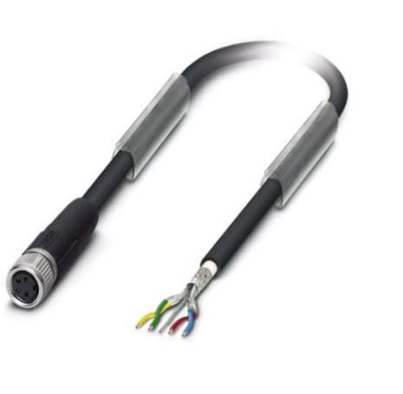 Phoenix Contact Female 4 way M8, Straight to Straight Socket M8 Bus Cable, 15 m