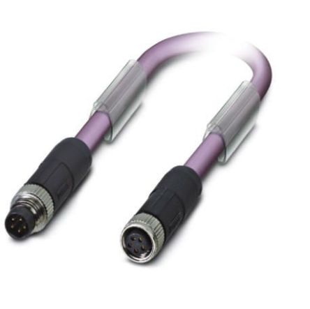 Phoenix Contact Male 5 way M8, Straight to Female 5 way M8 Bus Cable, 15 m