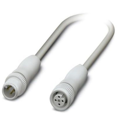 Phoenix Contact Male 4 way M12, Straight to Female 4 way M12 Sensor Actuator Cable, 300 mm