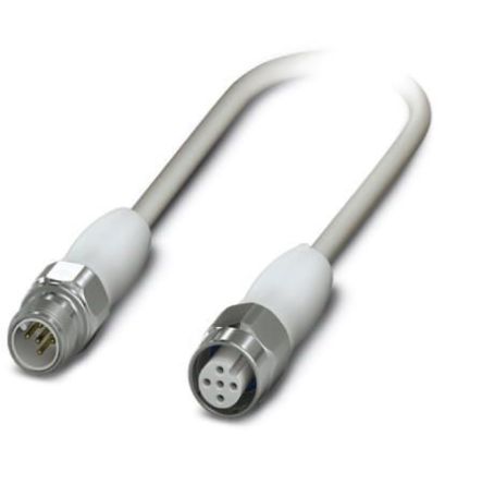 Phoenix Contact Male 5 way M12, Straight to Female 5 way M12 Sensor Actuator Cable, 300 mm