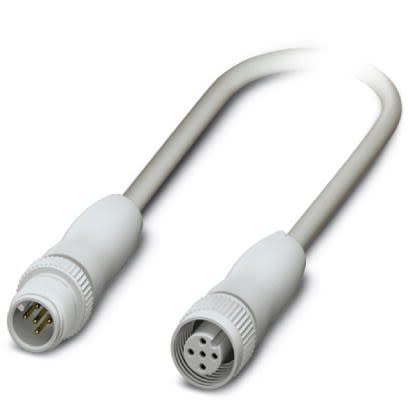 Phoenix Contact Male 5 way M12, Straight to Female 5 way M12, Straight Sensor Actuator Cable, 600 mm