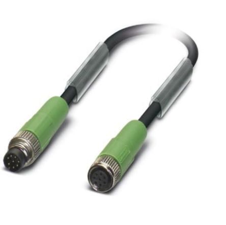 Phoenix Contact Male 8 way M8, Straight to Female M8 Sensor Actuator Cable, 1.5 m