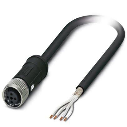 Phoenix Contact Female 4 way M12, Straight to Female Straight Socket M12 Sensor Actuator Cable, 10 m