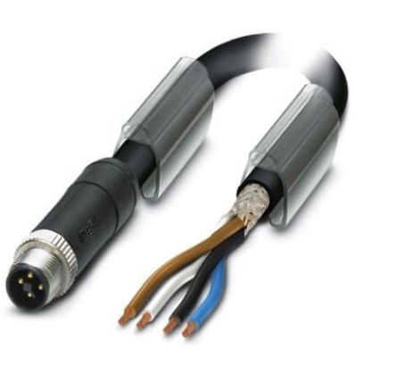 Phoenix Contact Male 4 way M12, Straight to Straight Socket M8 Sensor Actuator Cable, 10 m