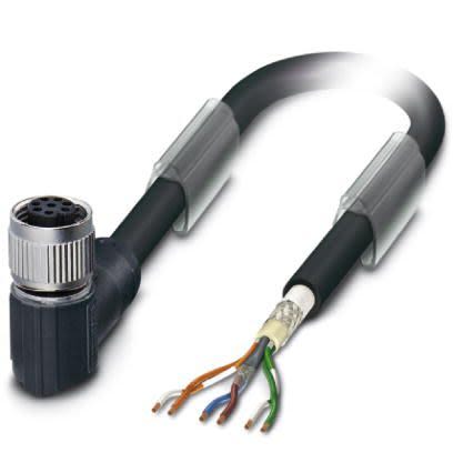 Phoenix Contact Female 6 way M12, Right Angle to Female Free End Bus Cable, 15 m