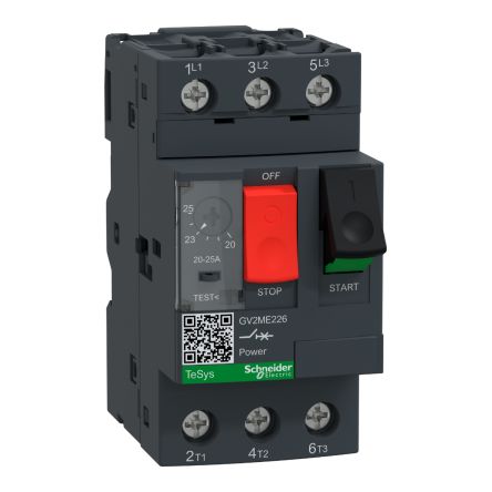 Schneider Electric 20A, 25 A TeSys GV2 Motor Protection Circuit Breaker, 690V ac, 60 °C, -20 °C