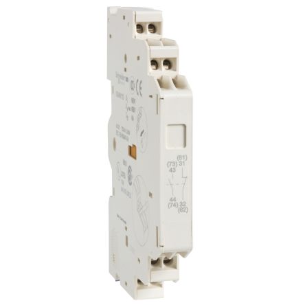 Schneider Electric Auxiliary Contact Block, 2 Contact, 2 NO, TeSyS GV, Front, 2.5 A, GVAN203