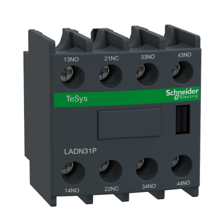 Schneider Electric Auxiliary Contact Block, 4 Contact, 3 NO/1 NC, LADN, 10 A, LADN31P