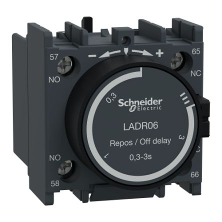 Schneider Electric Auxiliary Contact Block, 2 Contact, 1 NO/1 NC, TeSyS D, Front, 10 A, 690V, LADR06