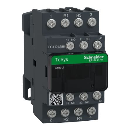 Schneider Electric TeSyS D Contactor, 120V ac Coil, 4-Pole, 25 A, 0.5 HP 120V, 1 NO/1 NC, 440V