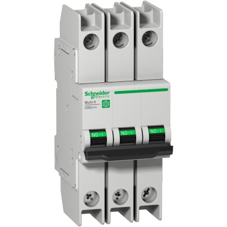 Schneider Electric Multi9 Multi9 Miniature Circuit Breaker, 3-Pole, 15A, Type C, 10 kA Breaking Capacity