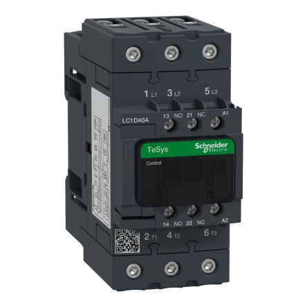 Schneider Electric TeSyS D Contactor, 440V Coil, 3-Pole, 40 A 208V, 1 NO/1 NC, 440V