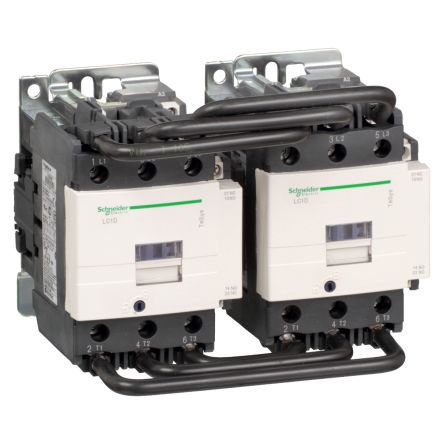 Schneider Electric TeSyS D Reversing Contactor, 24V Coil, 3-Pole, 95 A, 20 HP 24V, 1 NO/1 NC