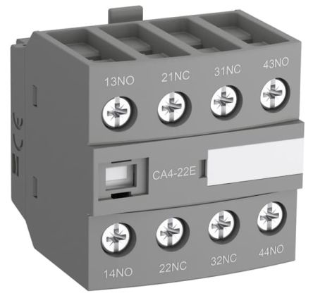ABB Auxiliary Contact Block, 4 Contact, 2 NC/2 NO, CA4-22M, Front, 6 A, 690V, 1SBN010140R1122