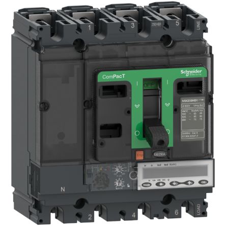 Schneider Electric, ComPact, ComPacT NSX Molded Case Circuit Breaker 4-Pole 250A, Breaking Capacity 75 kA