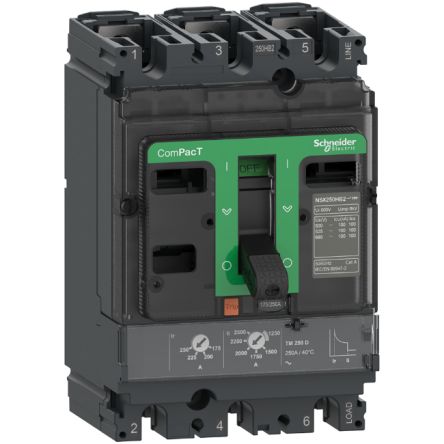 Schneider Electric, ComPact, ComPacT NSX Molded Case Circuit Breaker 3-Pole 200A, Breaking Capacity 100 kA