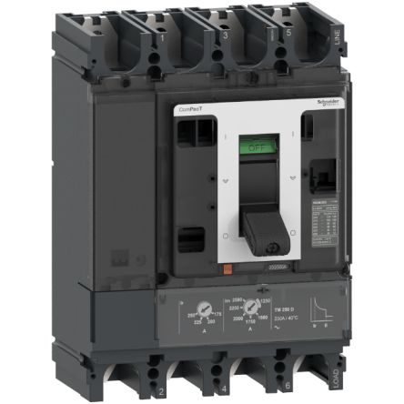 Schneider Electric, ComPact, ComPacT NSX Molded Case Circuit Breaker 4-Pole 320A, Breaking Capacity 10 kA