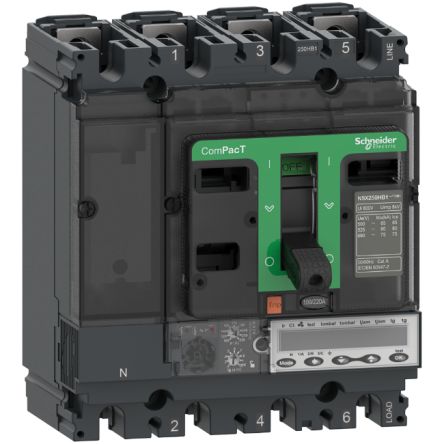 Schneider Electric, ComPact, ComPacT NSX Molded Case Circuit Breaker 3-Pole 25A, Breaking Capacity 200 kA