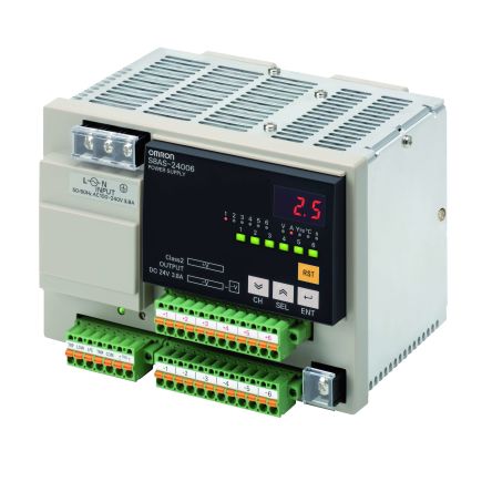 Omron S8AS Switched Mode DIN Rail Power Supply 100V ac 24V dc, 10 A Output 240 W