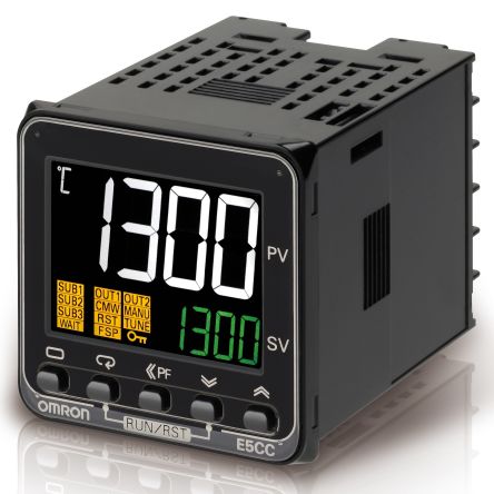 Omron E5CC Panel Mount Controller 1 Input, 3 Output Relay 240V ac PID Controller