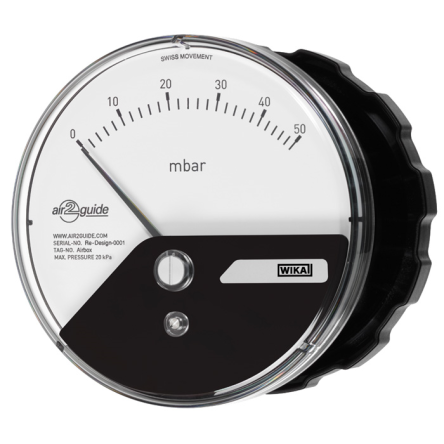 WIKA G 1/8 Type G Differential Pressure Gauge, 110 mm, 1500 Pa