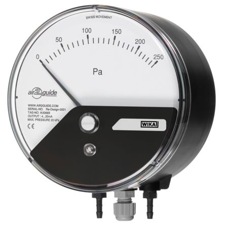 WIKA G 1/8 Type G Differential Pressure Gauge, 110 mm, 750 Pa