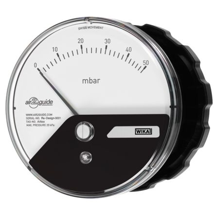 WIKA G 1/8 Type G Differential Pressure Gauge, 110 mm, 600 Pa