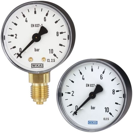 WIKA R 1/8 in R 1/8 Pressure Gauge, 40 mm, 10 bar