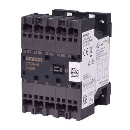 Omron J7KCA Contactor Relay, 24V dc Coil, 4-Pole, 6 A, 165 W 24V dc, 3 NO/1 NC