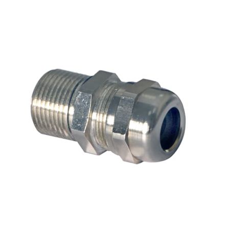 ABB Glands Series Metallic Nickel Plated Brass Cable Gland, M25 Thread, 10 mm min., 18 mm max., IP66, IP68, IP69