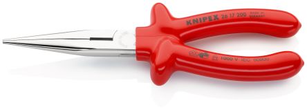 Knipex 1-Piece Nose Plier Round, 200 mm Overall VDE/1000V Approved, 73mm Jaw