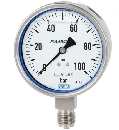 WIKA G 1/2 Pressure Gauge, 100 mm, 10 bar