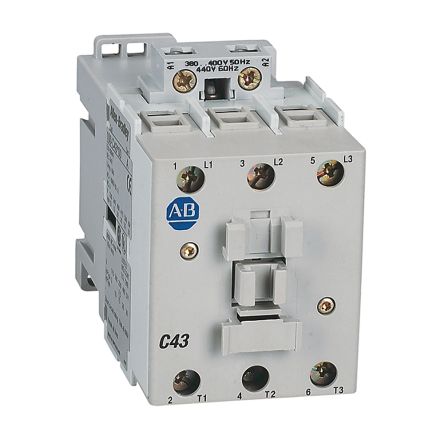 Allen Bradley 100C Contactor, 230V ac Coil, 3-Pole, 43 A, 34 kW 24V, 3 NO, 690V ac