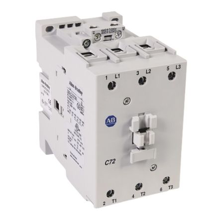 Allen Bradley 100C Contactor, 24V dc Coil, 3-Pole, 72 A, 40 kW 24V dc, 3 NO, 690V ac