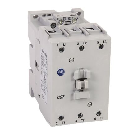 Allen Bradley 100C Contactor, 24V dc Coil, 3-Pole, 97 A, 52 kW 24V dc, 3 NO, 690V ac