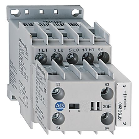 Allen Bradley 100K Contactor, 24V dc Coil, 3-Pole, 9 A, 8.7 kW 24V dc, 3 NO, 690V ac