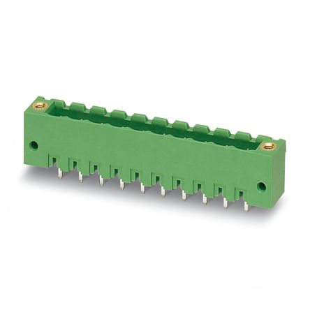 Phoenix Contact MSTBV Series Straight Wave Soldering Mount PCB Header, 10 Contact(s), 5.08 mm Pitch, 1 Row