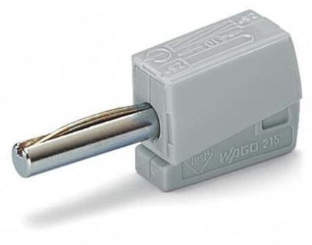 WAGO Grey Male Banana Connector, 19.5 mm Connector, Cage Clamp Termination, 42V, 20A