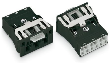 WAGO 770 Series Snap-in Lighting Connector Male Push-in, 3-Pole, 25A, 3-Way, IP20