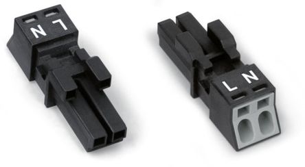 WAGO 890 Series Cable Lighting Connector Female Cage Clamp, 2-Pole, 16A, 2-Way, IP20, IP40